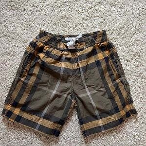 Burberry Kids Swim Trunks - Black, Tan, and Gold